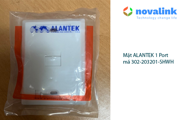 Alantek Faceplate, mặt 1 cổng hình chữ nhật Alantek mã 302-203201-SHWH